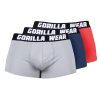 Gorilla Wear Boxershorts 3pack- Blue/red/gray